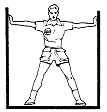 Frontal sketch of man pushing against 2 walls